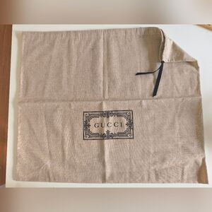 GUCCI XL Beige Dust Bag with Black Logo